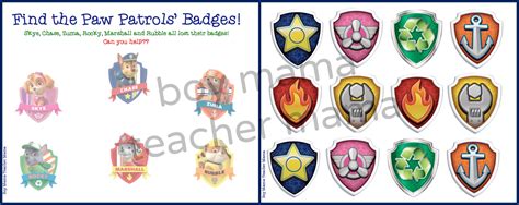 Boy Mama: FREE Paw Patrol Find the Badge Printable Game - Boy Mama Teacher Mama