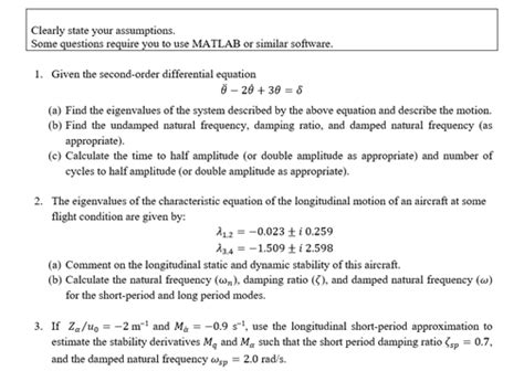 Solved Find the undamped natural frequency, damping ratio, | Chegg.com