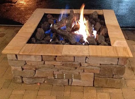 36 Inch Square Outdoor Gas Fire Pit Insert With Electronic Ignition ...