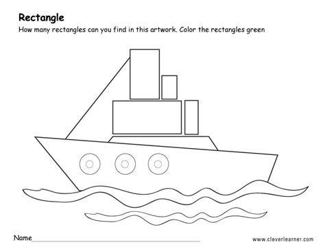 Rectangle shape activity sheets for school children