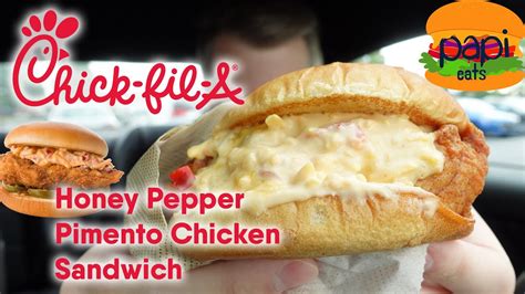 Chick-fil-A Honey Pepper Pimento Chicken Sandwich - NEW 2020 TEST ITEM - Review - YouTube