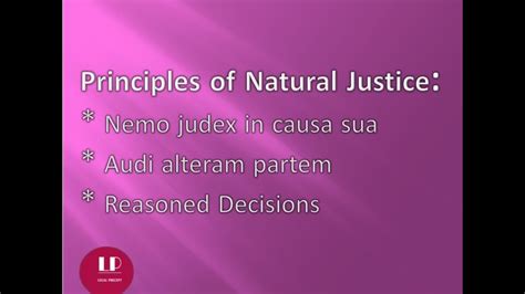 Principles of Natural Justice | Nemo judex in causa sua - YouTube