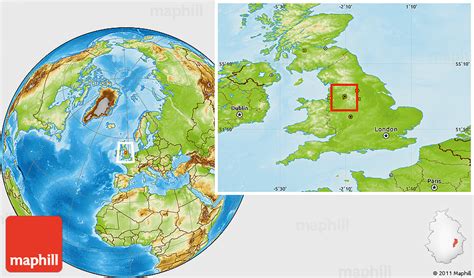 Physical Location Map of Manchester