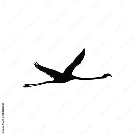 Flying Flamingo Silhouette. Vector Illustration Stock Vector | Adobe Stock