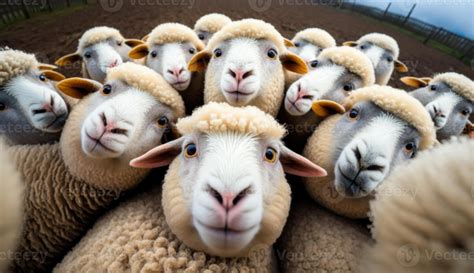 Funny sheep take a selfie on the farm. 22335081 Stock Photo at Vecteezy