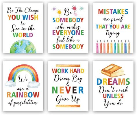 Buy Inspirational Classroom Art Prints,Colorful Quotes Motivational ...