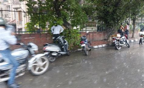 Road Caves In, Massive Traffic Jam Amid Heavy Rain In Delhi