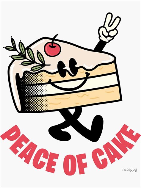 "Cake - A Peace of Cake" Sticker for Sale by retrippy | Redbubble