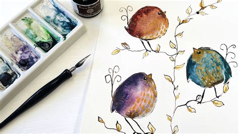 Whimsical Watercolor Birds | Diane Antone Studio