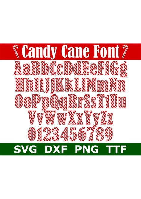 Candy Cane Font SVG TTF Candy Cane Alphabet Christmas - Etsy