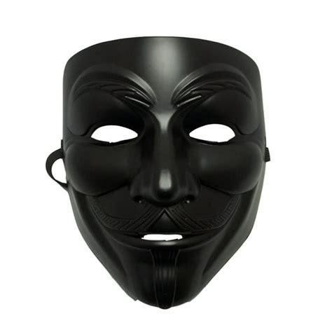 Black Guy Fawkes Anonymous V for Vendetta Halloween Costume Mask - Walmart.com - Walmart.com