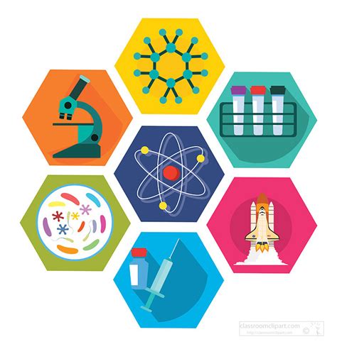 illustration of science and education symbols icons clipart