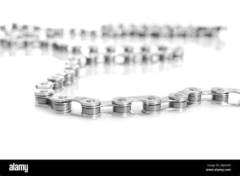 Bicycle chain on white background Stock Photo - Alamy