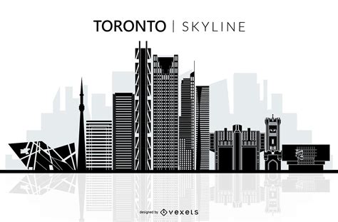 Toronto Skyline Silhouette Vector Download