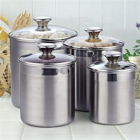 Cooks Standard 4-Piece Stainless Steel Canister Set - Walmart.com ...