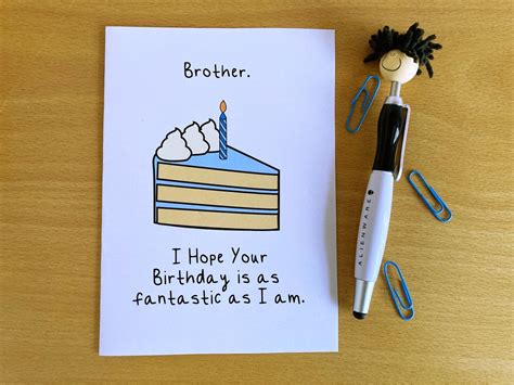 Printable Brother Birthday Card, Brother Birthday, Funny Sibling ...