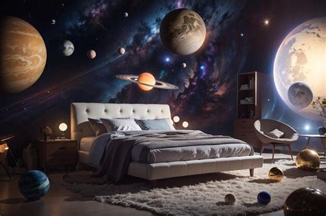 Premium AI Image | Cosmic Slumber Voyage Through Space A Solar System ...