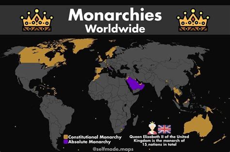 the world map showing monarchs and their locations in each country's ...