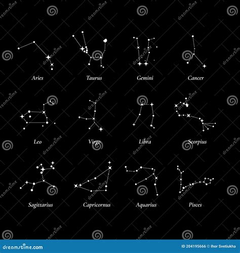 Twelve Constellations of the Zodiac. Constellations Lying in the Plane ...