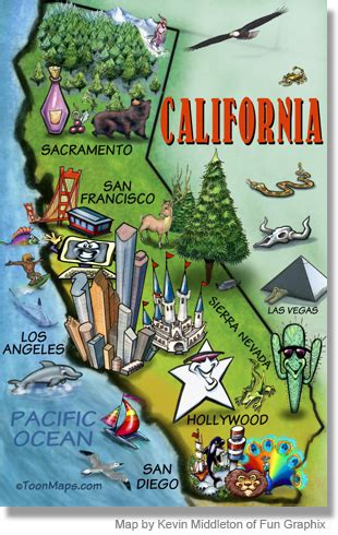 And this is where I live now. | California map, California attractions, Map poster