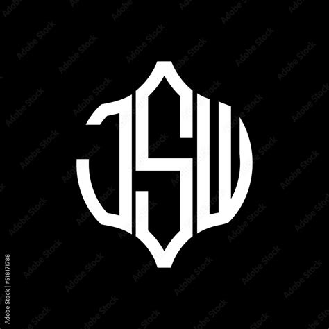 JSW letter logo. JSW best black background vector image. JSW Monogram ...