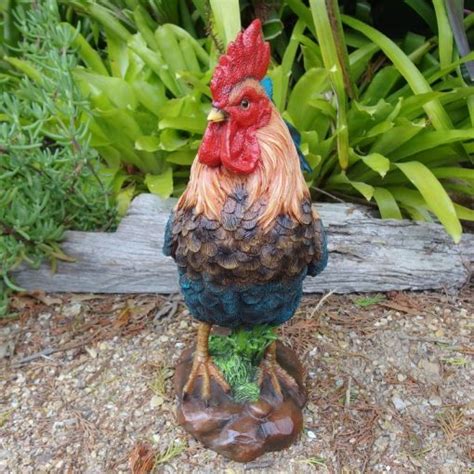 Rooster Chicken Statue Ornament 35 cm - Cam and Deb's Store