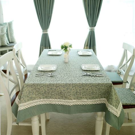 Restaurant tablecloths quality cotton tablecloths green thorns printing ...