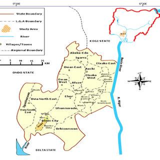 Edo State Showing the Study Area. Source: Ministry of Lands and Survey ...