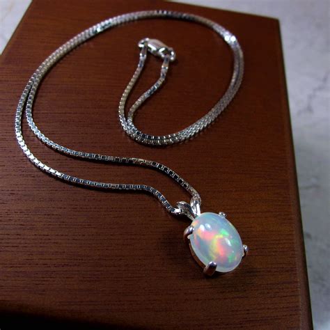 Large Opal Pendant Genuine Opal Large Opal Necklace