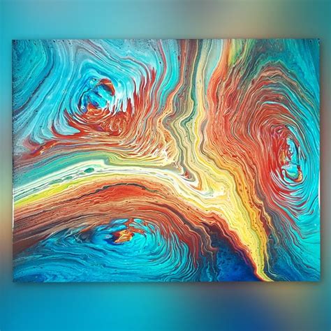 Triple Paint Kiss - easy Acrylic Pouring Technique with beautiful result. Paint Kiss Pour t ...