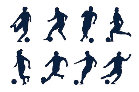 Free Vector | Flat design soccer player silhouette illustration