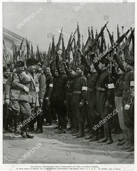 Benito Mussolini Italian Dictator Reviewing Troops Editorial Stock ...