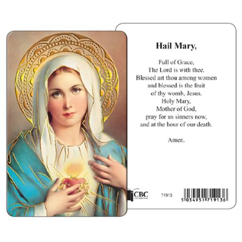 The Hail Mary, Laminated Prayer Card | Prayer Cards | Pilgrim Shop ...