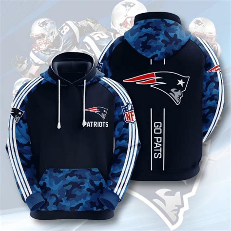 New England Patriots Go Pats Camo Limited Edition Full 3D All Over Print Hoodie Unisex Sizes S ...