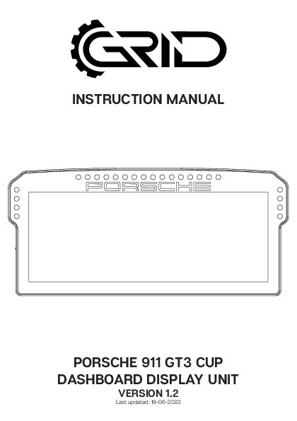 Porsche 911 GT3 Cup Dashboard Display Unit User Manual