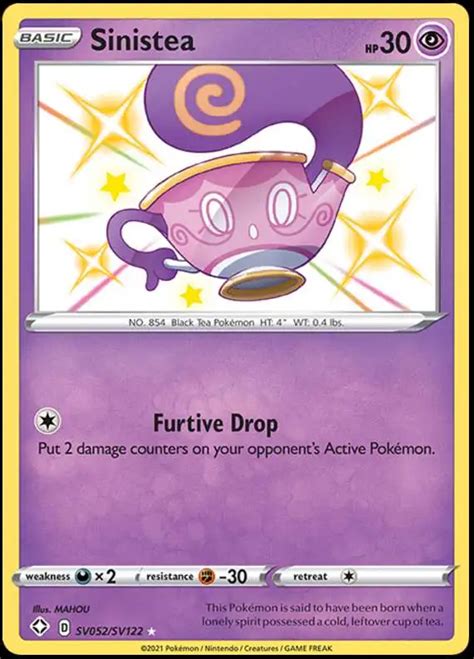 Pokemon Shining Fates Single Card Shiny Rare Sinistea SV052 - ToyWiz