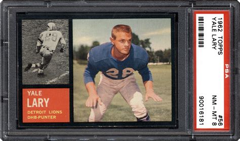 Auction Prices Realized Football Cards 1962 Topps Yale Lary