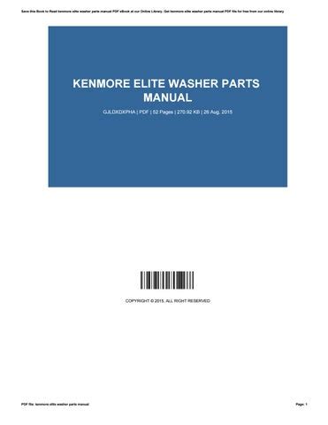 Kenmore elite washer parts manual by e-mailbox230 - Issuu