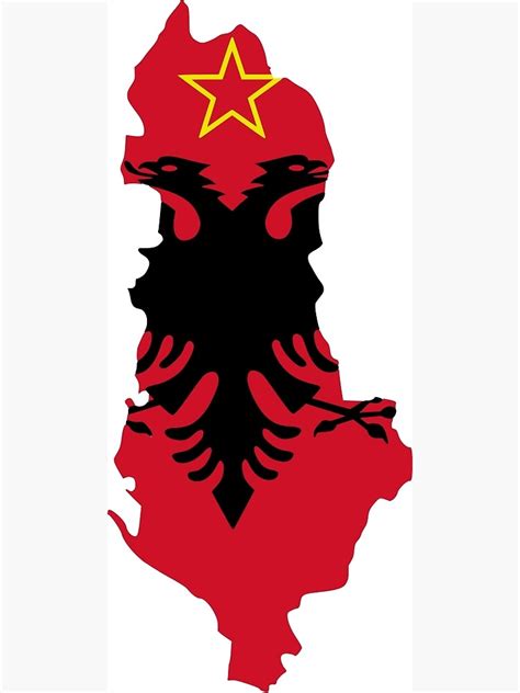 Lámina fotográfica «Mapa de la bandera de la República Popular Socialista de Albania, 1946-1992 ...