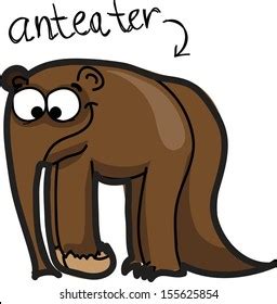 Cartoon Cute Anteater Stock Vector (Royalty Free) 155625854 | Shutterstock