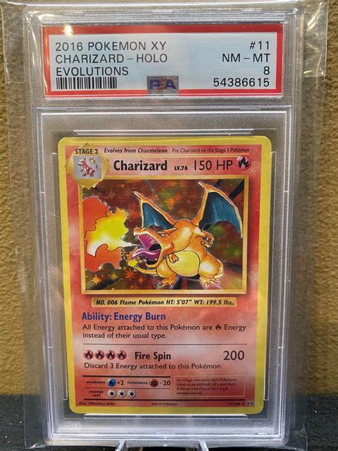 2016 Pokemon XY Evolutions Charizard Holo PSA 8 #11 | Jwong Boutique