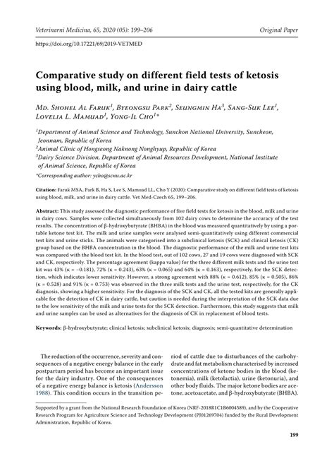 (PDF) Comparative study on different field tests of ketosis using blood ...