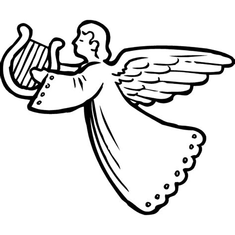 black and white angel clipart - Clipground