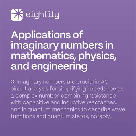 Applications of imaginary numbers in mathematics, physics, and ...