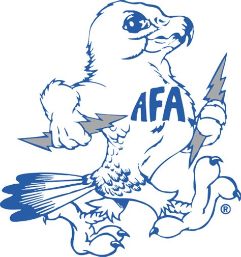 Air Force Falcons Mascot Logo (1973) - Falcon walking with Lightning Bolts in each hand | Falcon ...