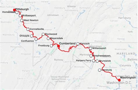 Allegheny Passage Bike Trail Map