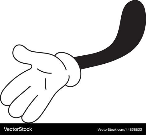 Hand in white glove cartoon character comic arm Vector Image