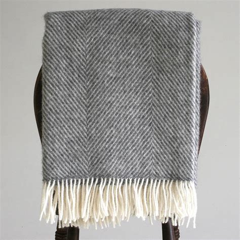 grey herringbone wool throw by pebble & chalk | notonthehighstreet.com