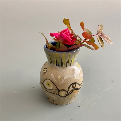 Ceramic Handmade Flower Vase Pottery Vase Hand Decorated - Etsy UK