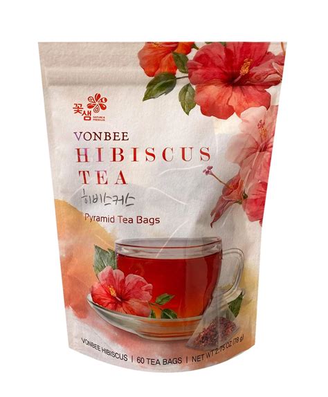 Amazon.com : Vonbee Premium Hibiscus Tea Piramid Tea Bags 60 Tea Bags, 1 Pack : Grocery ...
